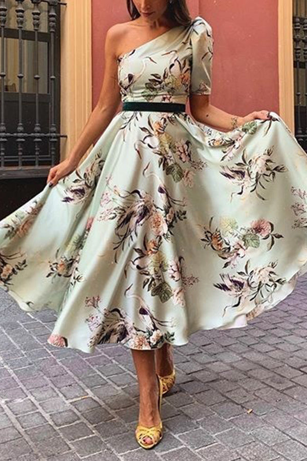 Sexy Off-the-shoulder Print Dress