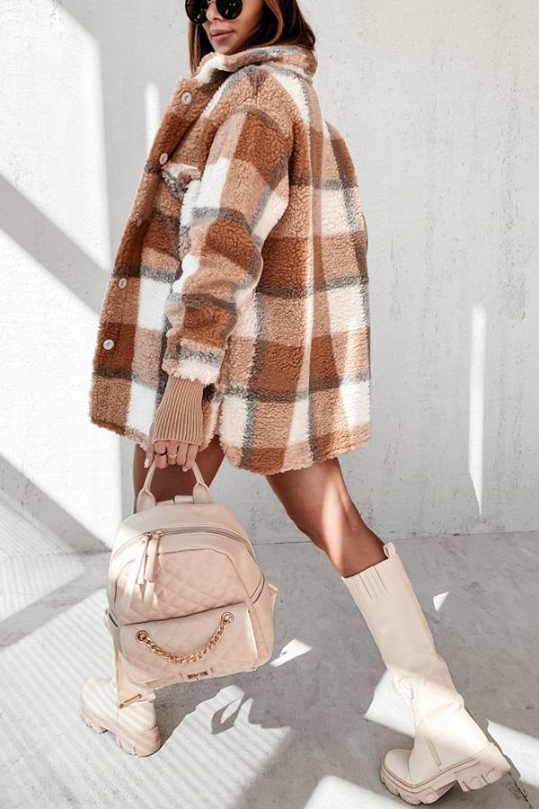 Plaid Sherpa Coat