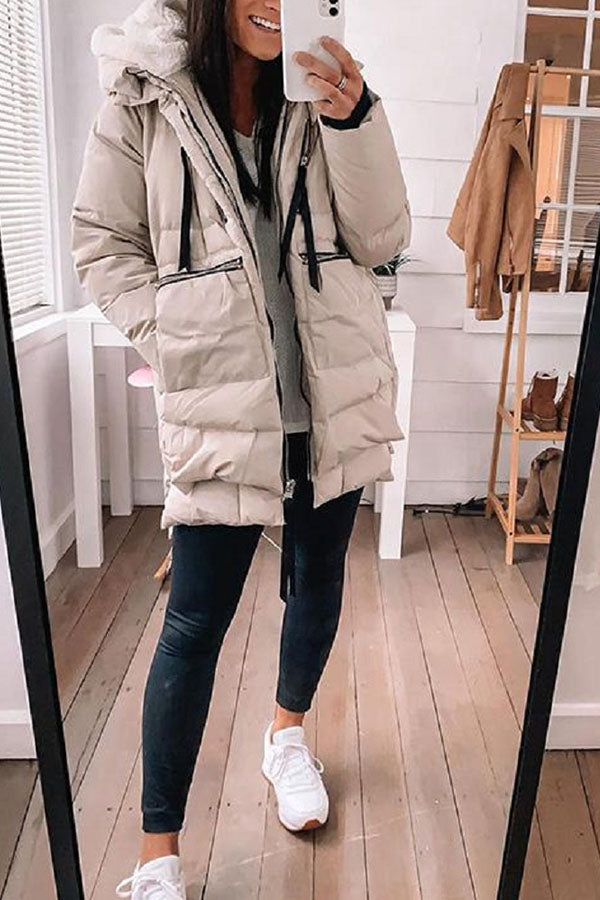 Solid Color Thermal Cotton Jacket