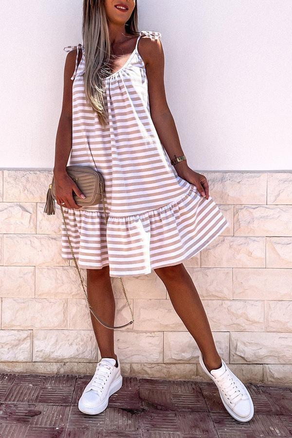 Striped Panel Mini Dress