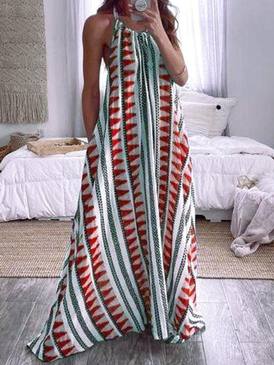 Stunning Sleeveless Printed Maxi Dress