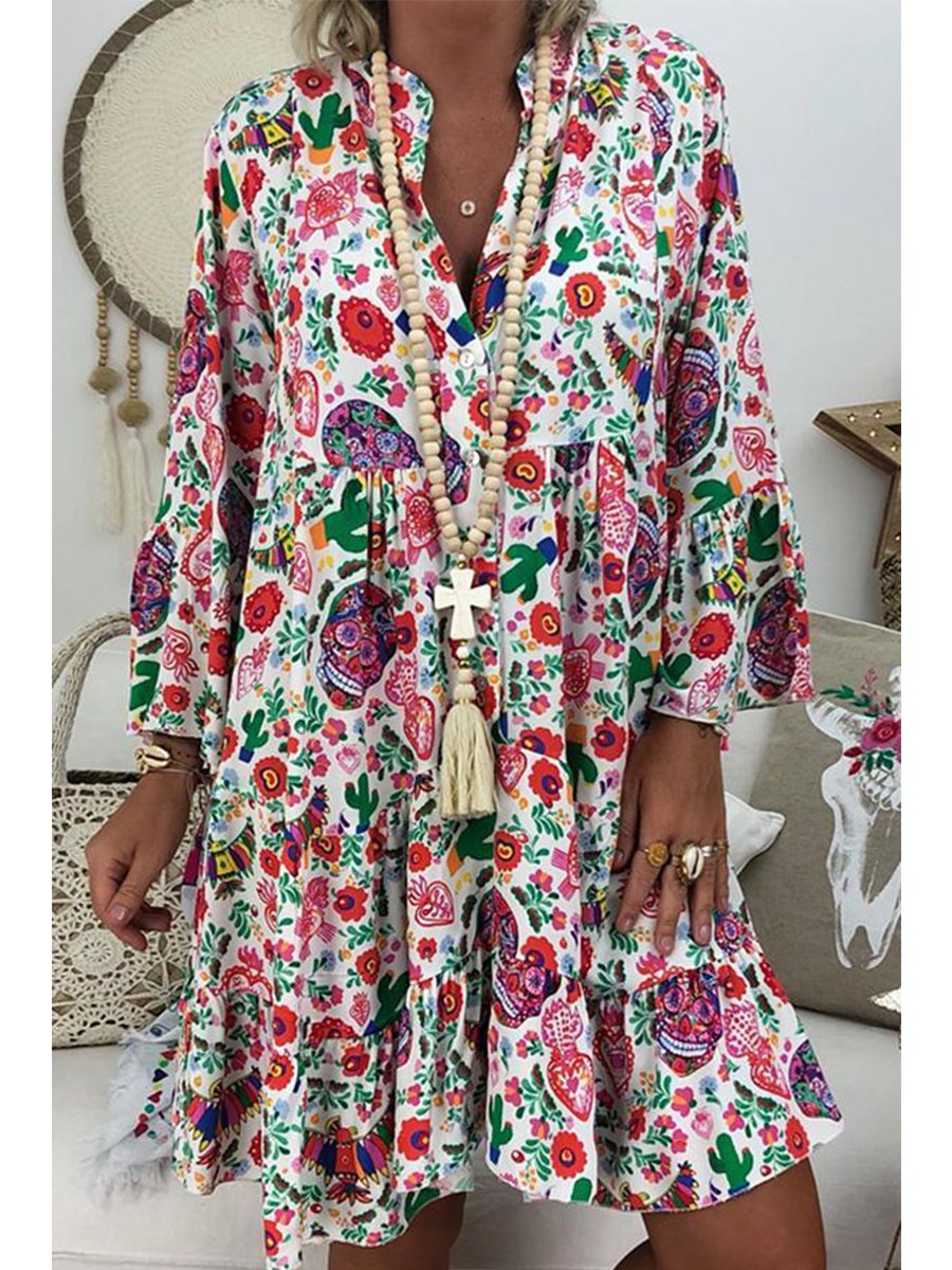 Trendy Cartoon Print Baggy Dress