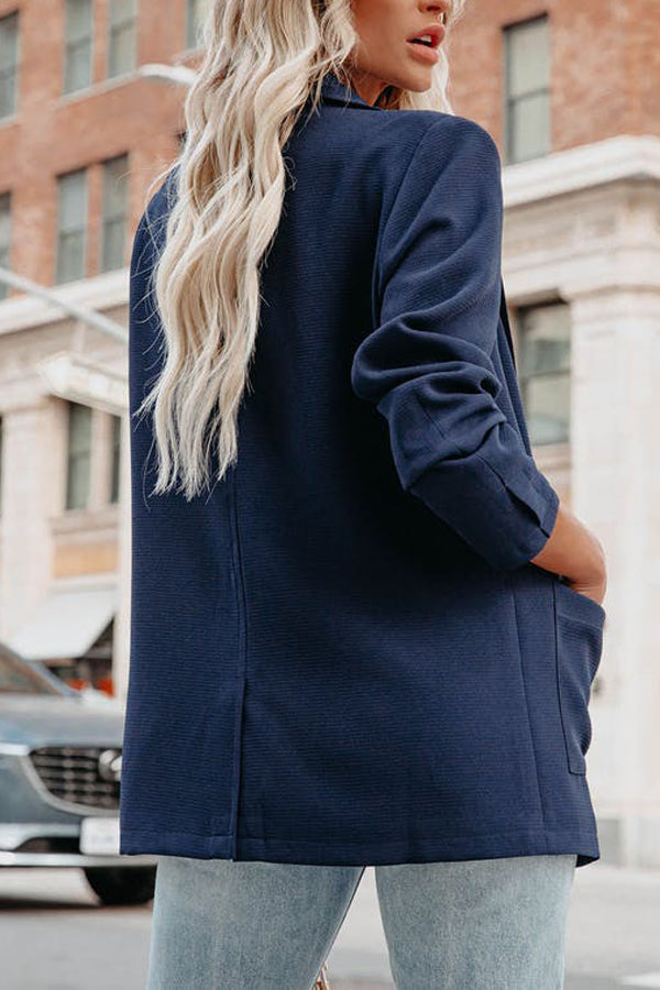 Spring and Autumn Solid Color Suit Coat