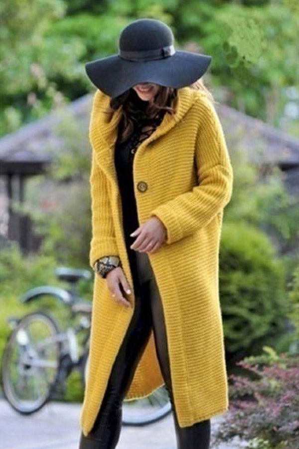 Solid Long Sweater Loose Knitting Cardigan