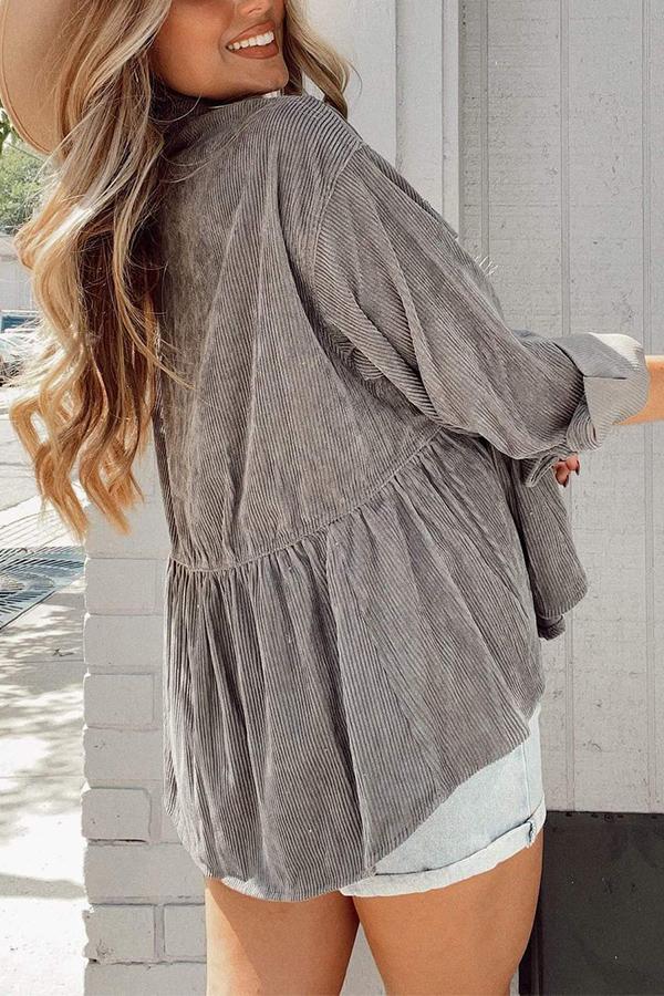 Solid Color Corduroy Jacket