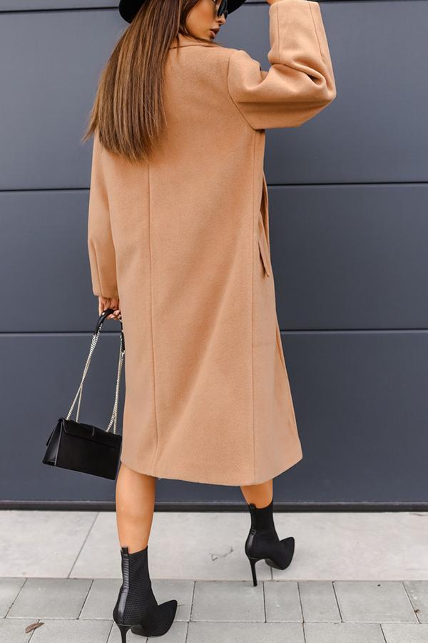 Solid Color Lapel Coat