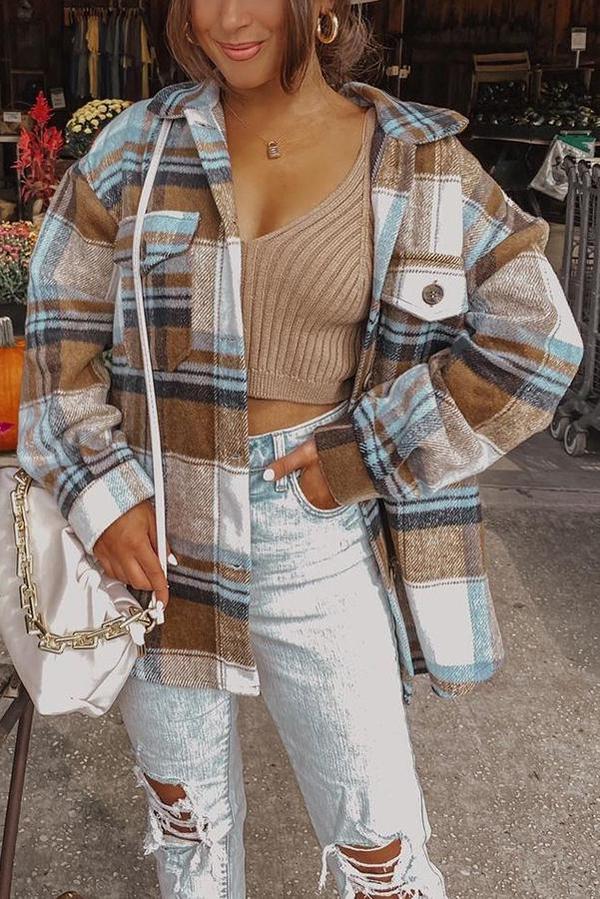 Crash Into Your Heart Plaid Shacket
