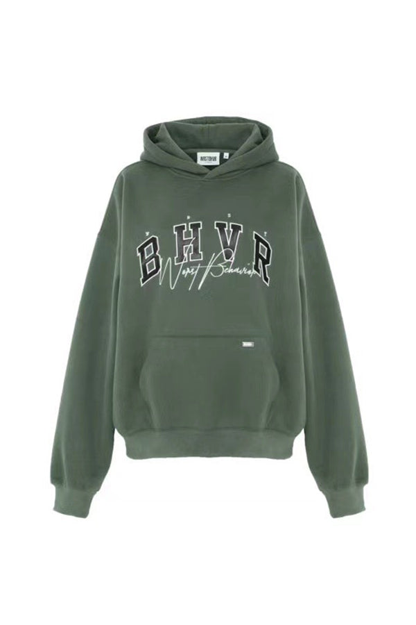 Vintage BHVR Printed Loose Long Sleeve Sweatshirt