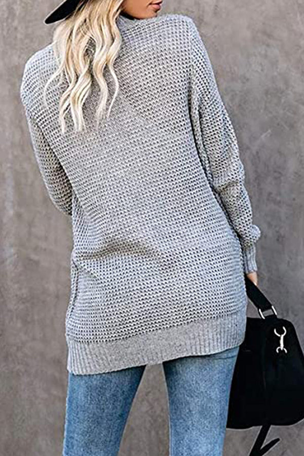 Loose Plain Knitted Cardigan