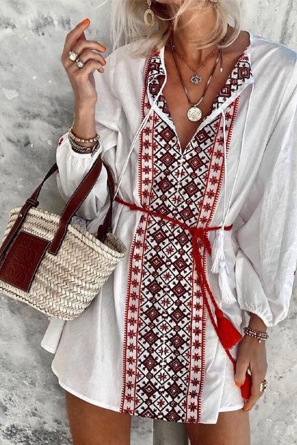 FASHION PRINT ETHNIC WIND DRESS