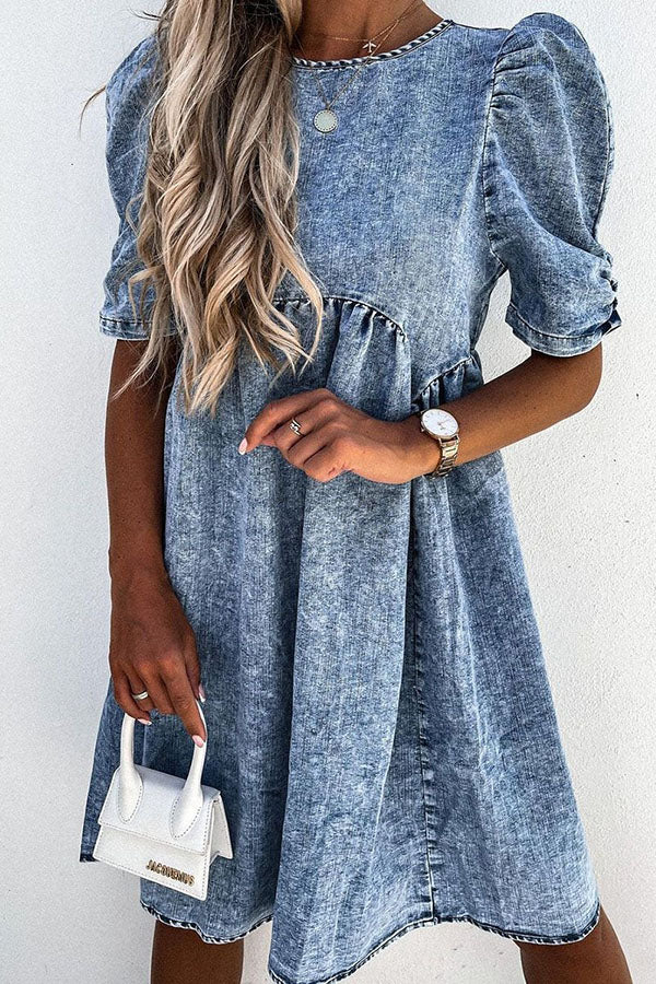 Sedona Cotton Denim Babydoll Dress
