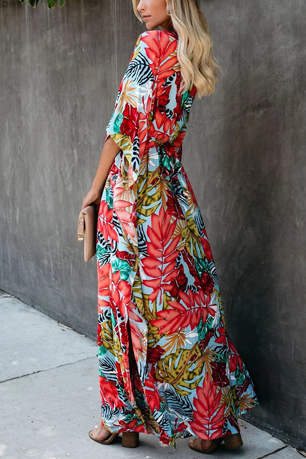 Summer Solstice Floral Maxi Cover Up