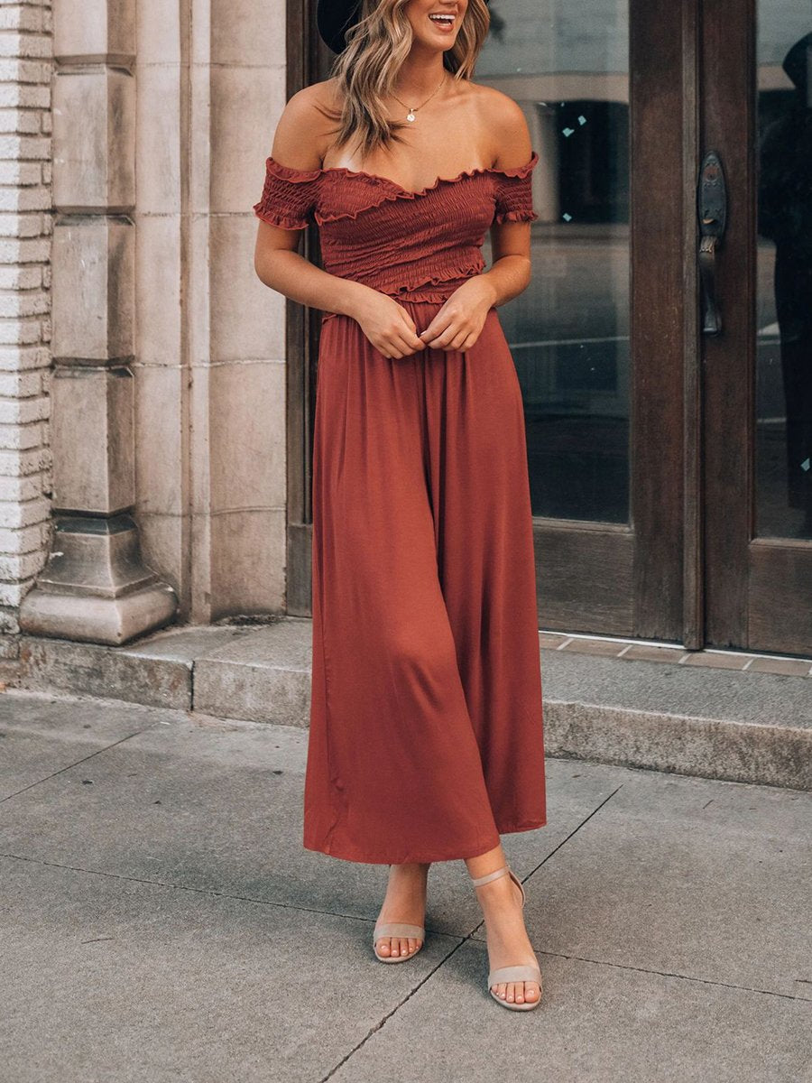 Off The Shoulder Cross Jumpsuit