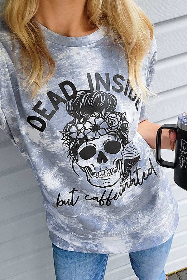 Women's Flag and Star Printed Round Collar Loose T-shirt