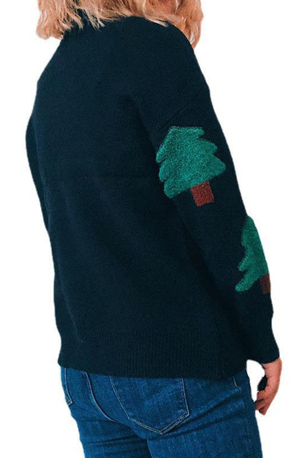 Christmas Round Neck Long Sleeve Christmas Tree Sweater