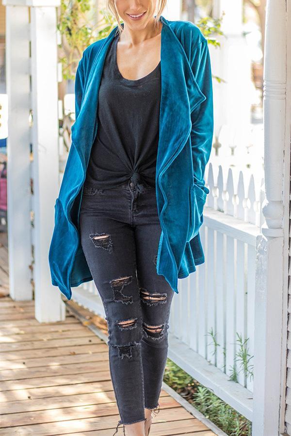 Luxurious Weekend Velvet Cardigan Jacket