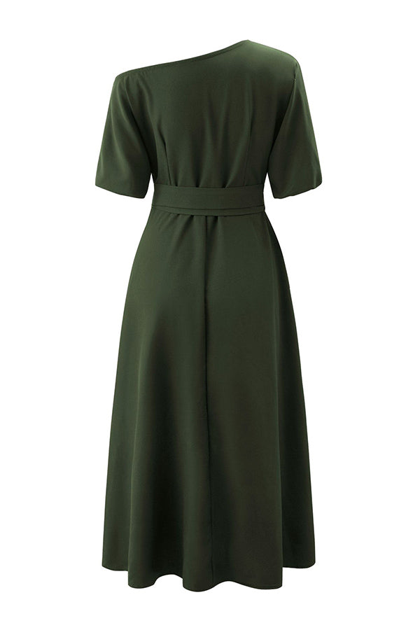 Fashion Oblique Shoulder Strap Dress