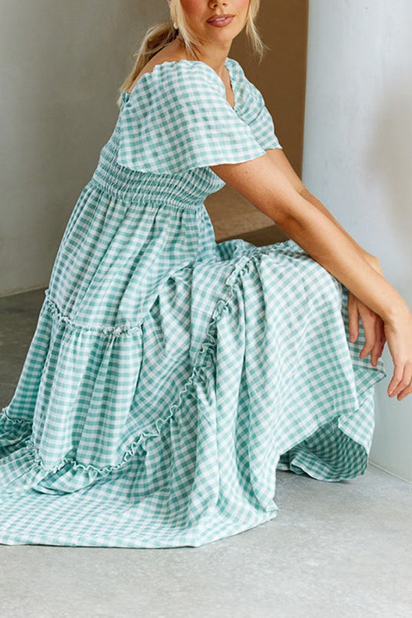 Mom Plaid High Waist Dress