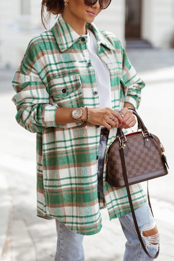 Check Oversized Plaid Shacket