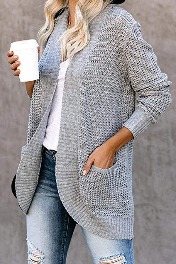 Loose Plain Knitted Cardigan
