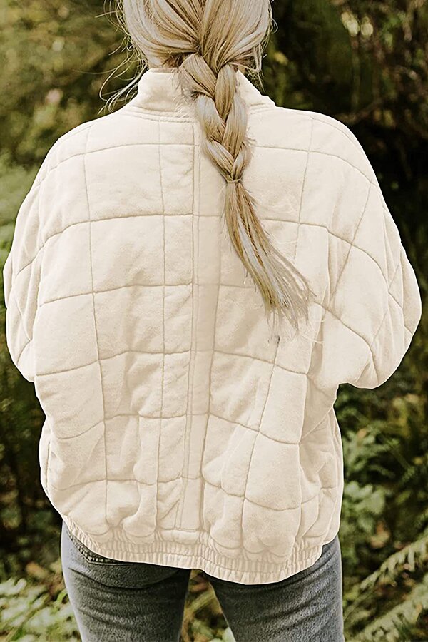 Solid Color Zipper Jacket