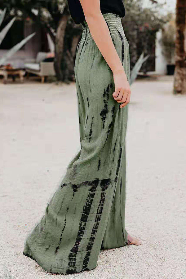Emma Smocked Tie Dye Wide Leg Pants