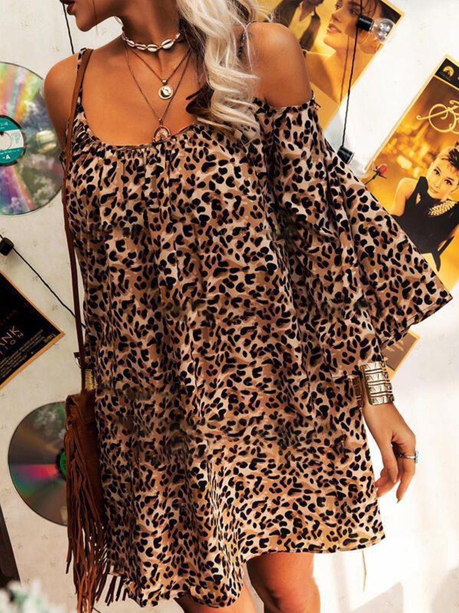Wild Spaghetti Strap Cold Shoulder Mini Dress