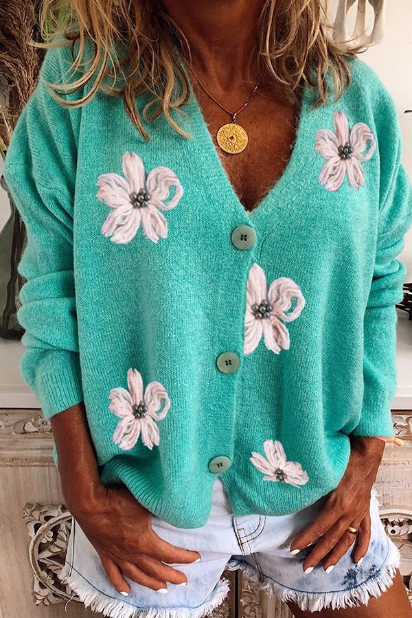 Casual Print Long Sleeve Sweater