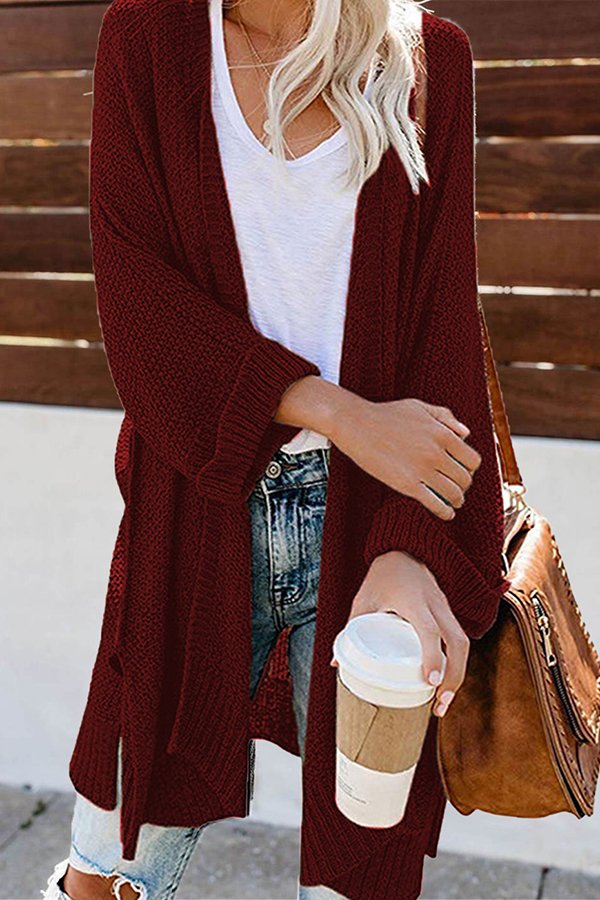 Casual Fashion Long-sleeved Knitted Cardigan