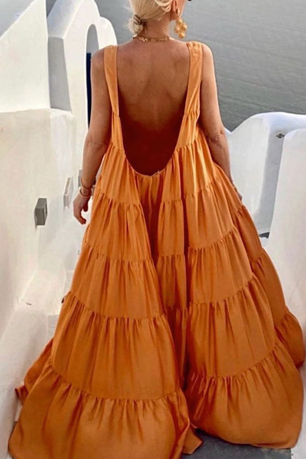 Open Back Casual Swing Sleeveless Dress