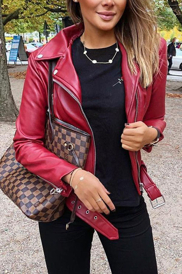 Slim-fit Leather Biker Jacket