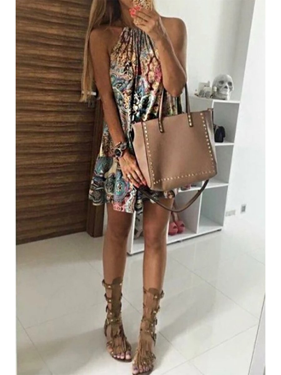 Bohemian Ocean Printed Dress