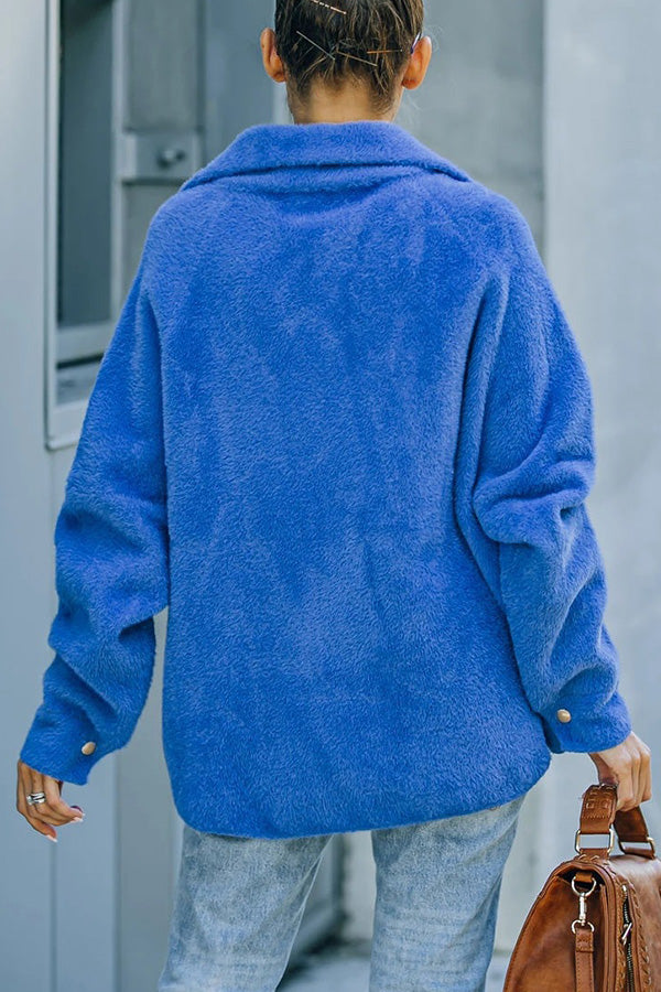 Solid Mink Flannel Single Breasted Jacket