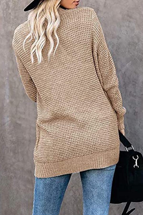 Loose Plain Knitted Cardigan