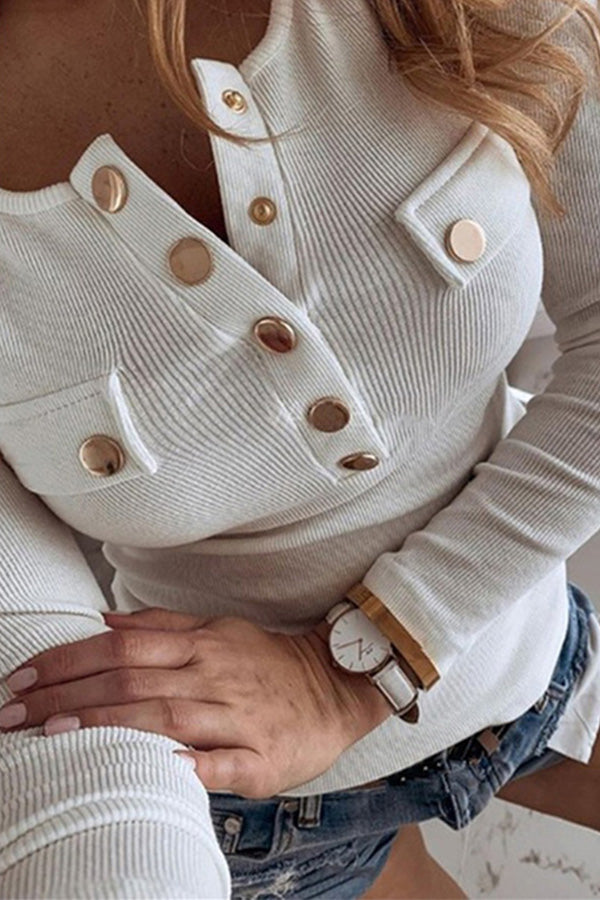 Pure Color Slim Long Sleeve Sweater