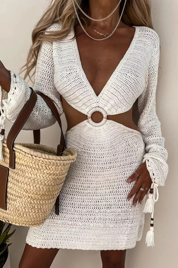 Take A Trip Cutout Knit Cover-up Dress