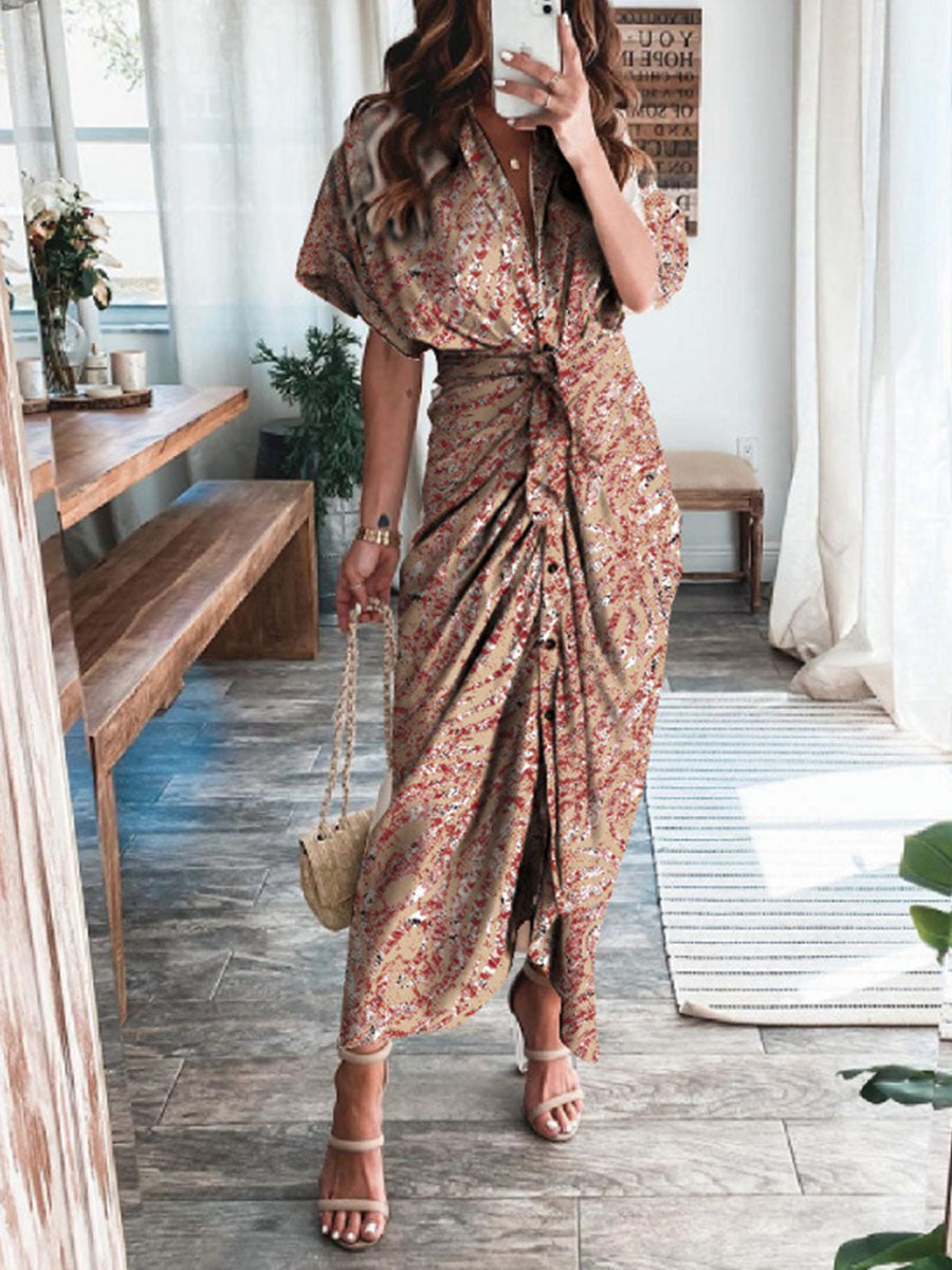 Fashion Print Shirt Dress multicolor
