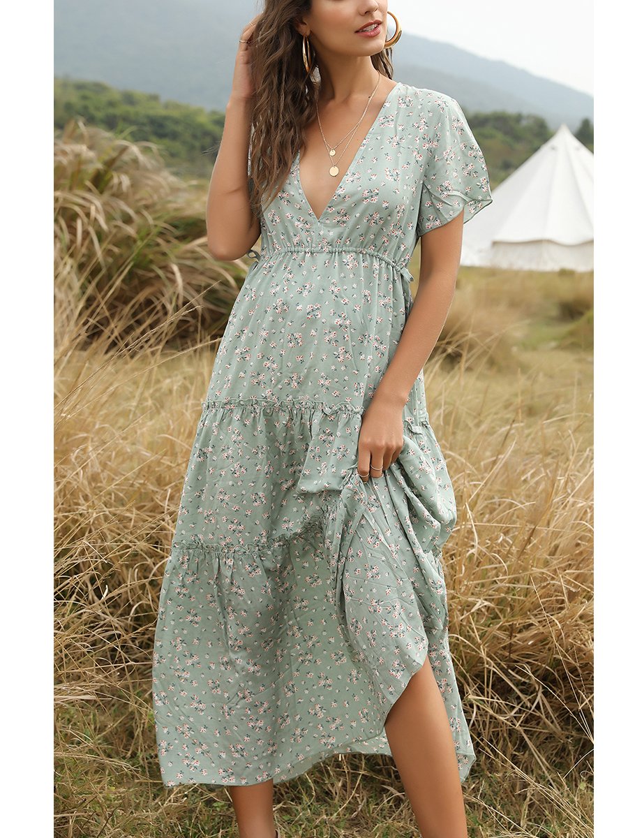Bohemia Dress With Lotus Edge