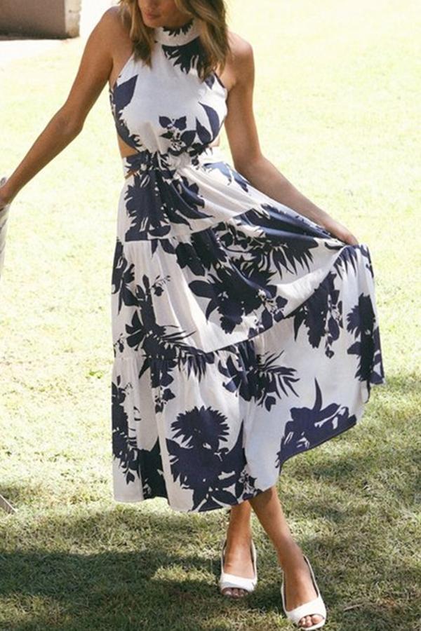 Printed Halter Dress