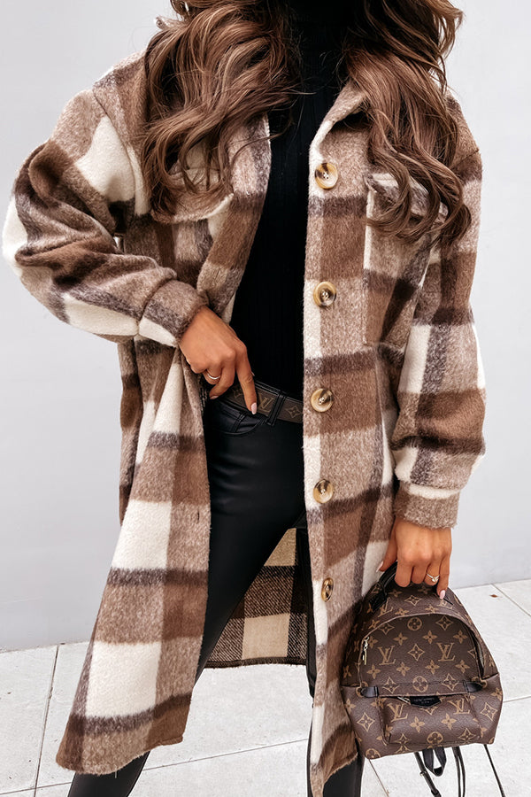 Casual Waist Check Print Jacket