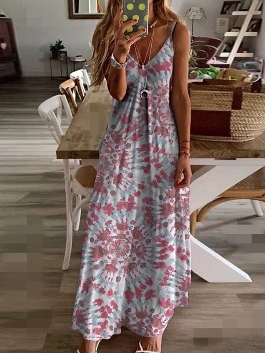 Printing And Dyeing Loose Sling Dress