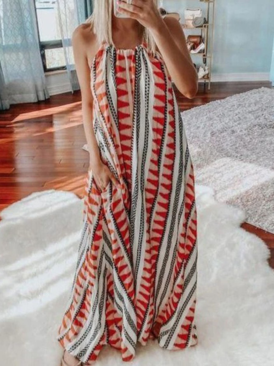 Stunning Sleeveless Printed Maxi Dress