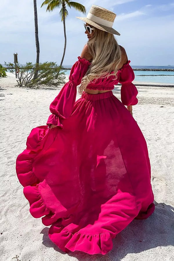 Touch My Soul Off Shoulder High Low Dress Suits