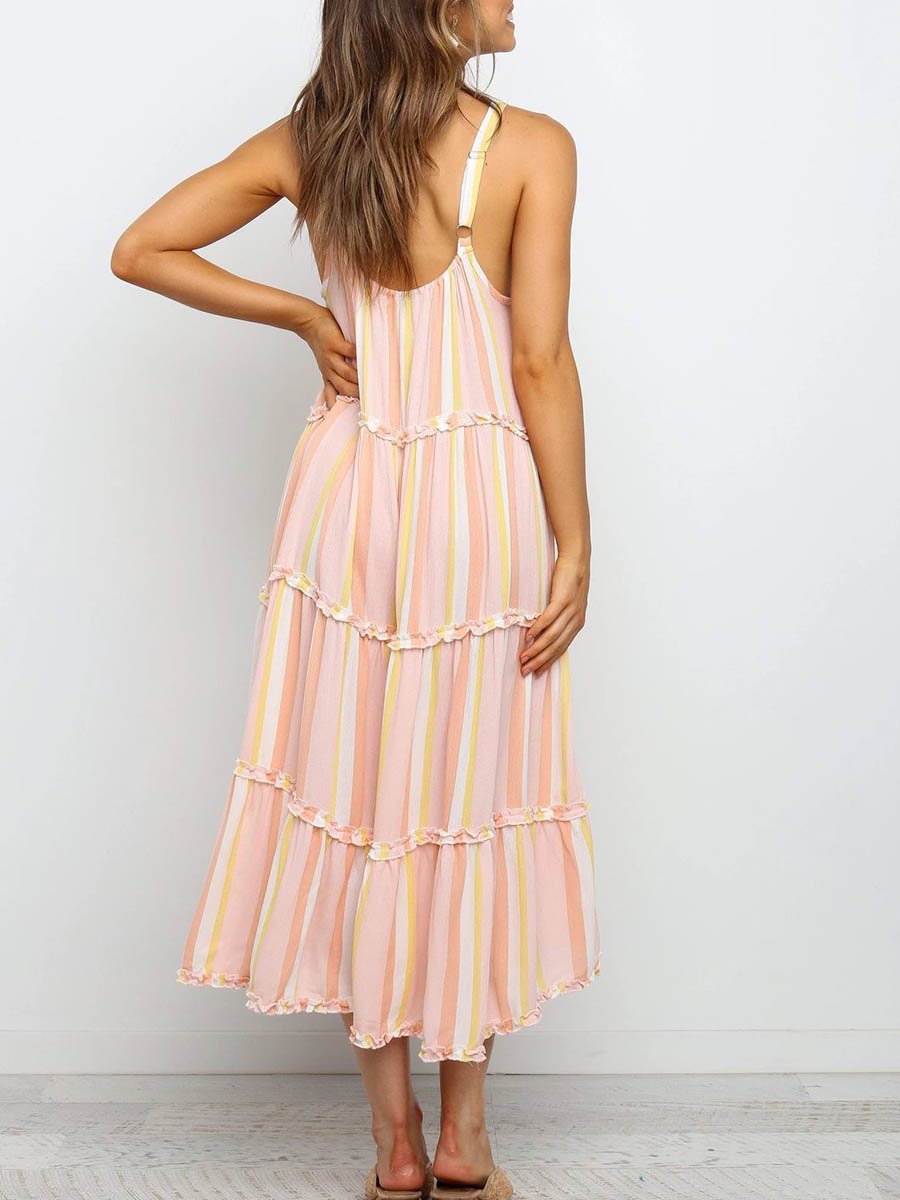 Rainbow Sling Midi Dress
