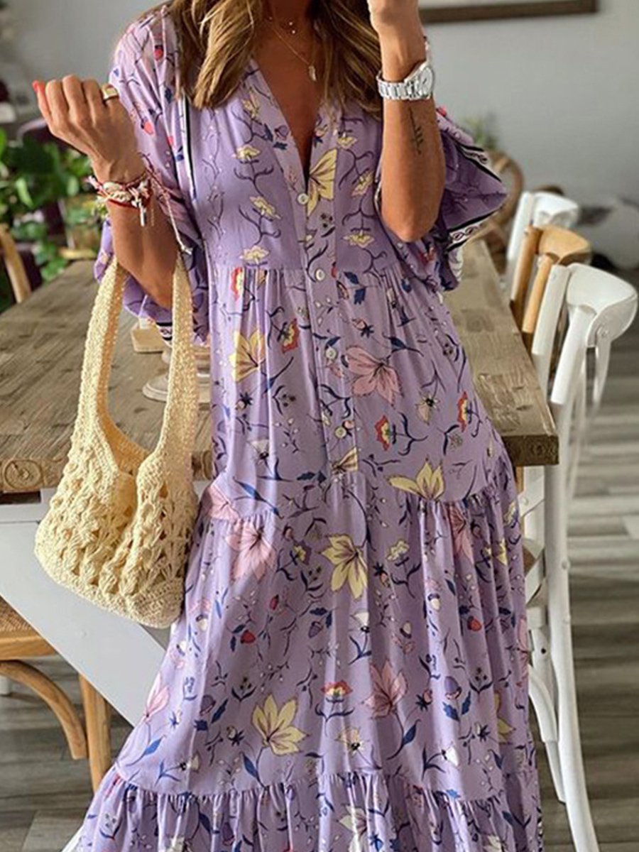 Temperament Printed Loose Dress