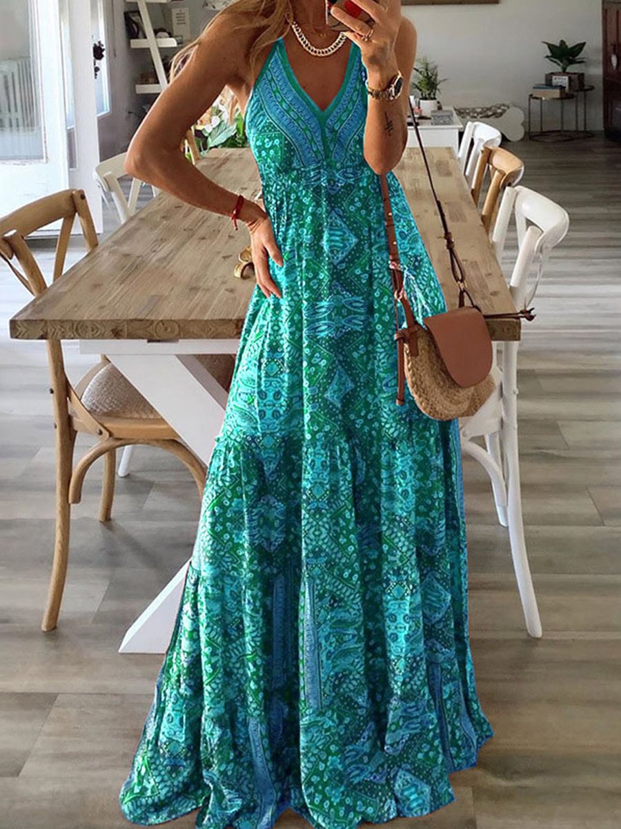 Bohemian holiday print dress