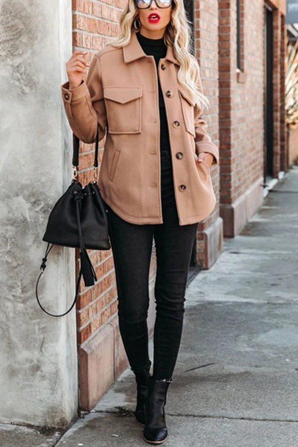 POCKETED BUTTON DOWN SHACKET