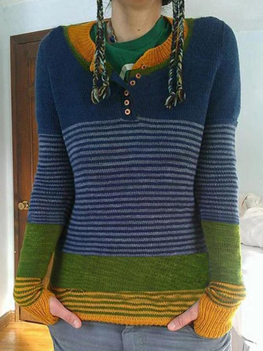 Stylish Striped Long Sleeve Sweater