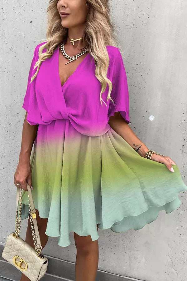 Tie Dye Gradient Print Dress