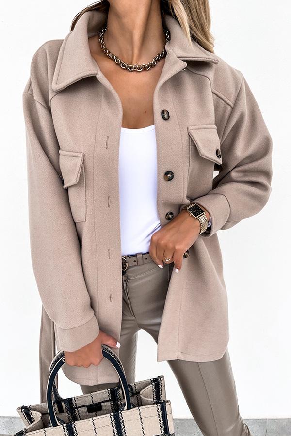 Meet You Outside Tie Front Pocketed Coat
